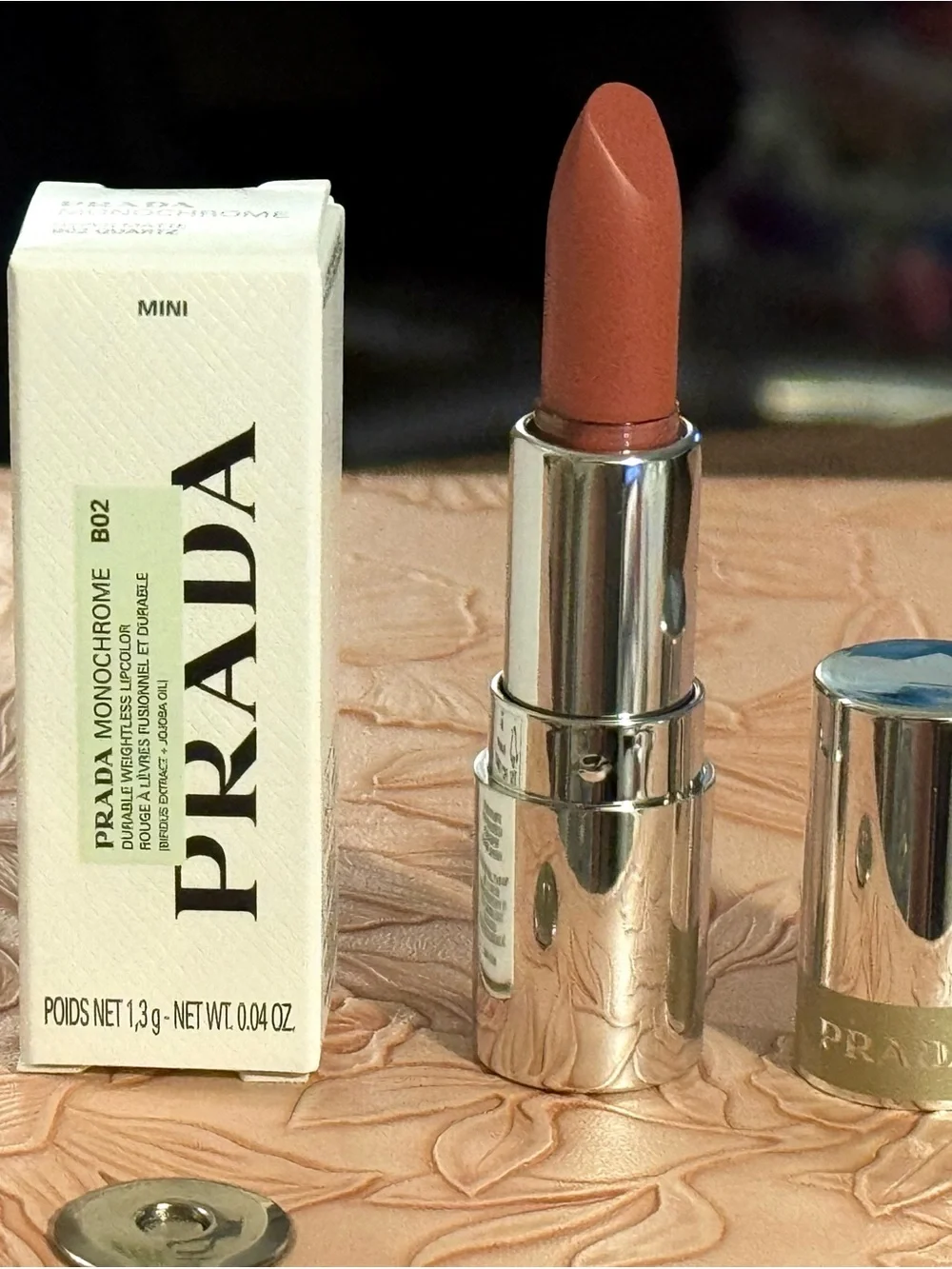 Prada Monochrome Hyper Matte lipstick 1.3gms in Beautiful B02 QUARTZ